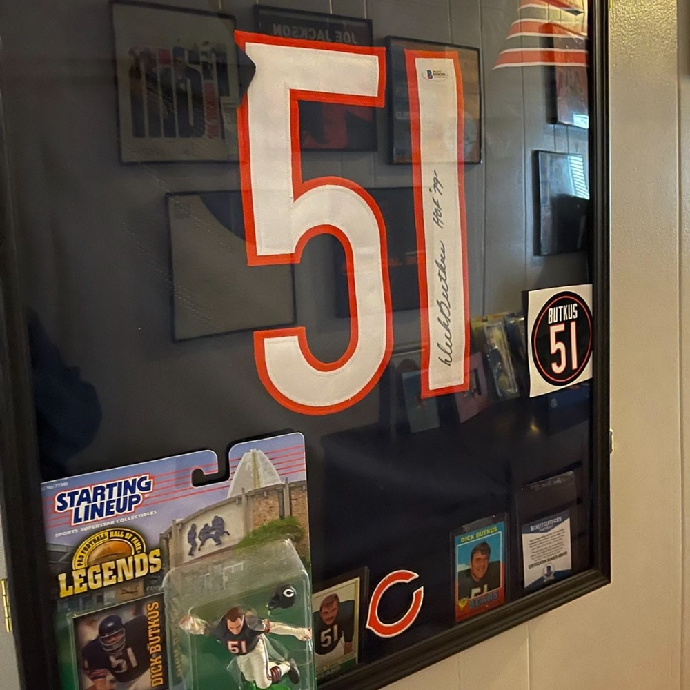 LIMITED EDITION Game Day Bears Dick Butkus Jersey Signed Framed COA with extras